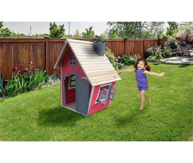 Conforama Casita "Lilou" - 119 5 X 156 X 102 Cm - Rojo/Gris