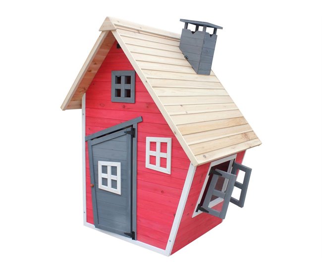 Conforama Casita "Lilou" - 119 5 x 156 x 102 cm - Rojo/Gris