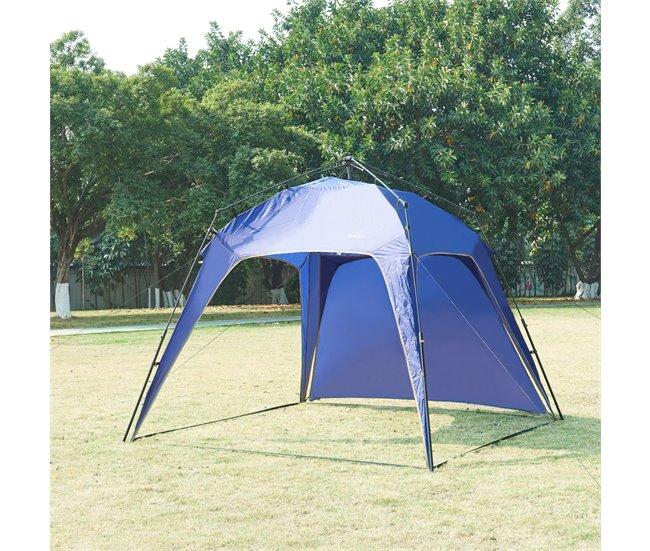 Conforama Cenador De Jardín Con LED Barendrecht Con Módulo Solar 250x250x190 Cm - Azul [pro.tec]