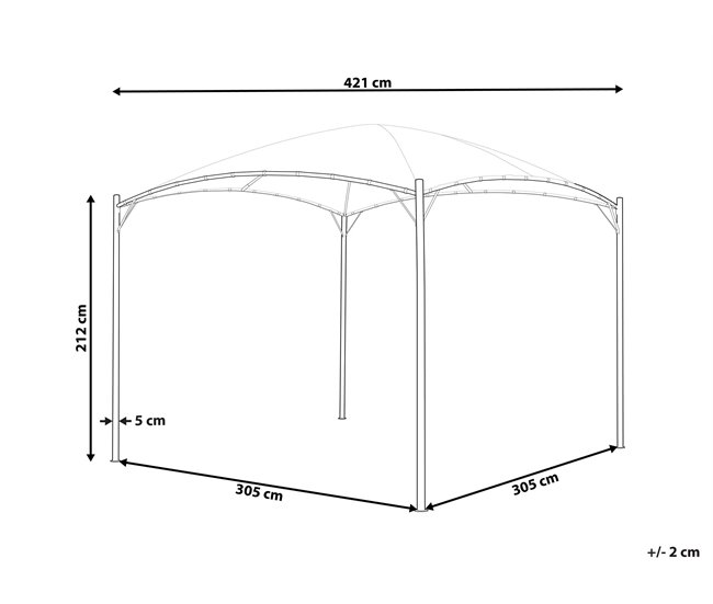 Conforama Cenador De Metal Beige/negro 305 Cm VOMERO