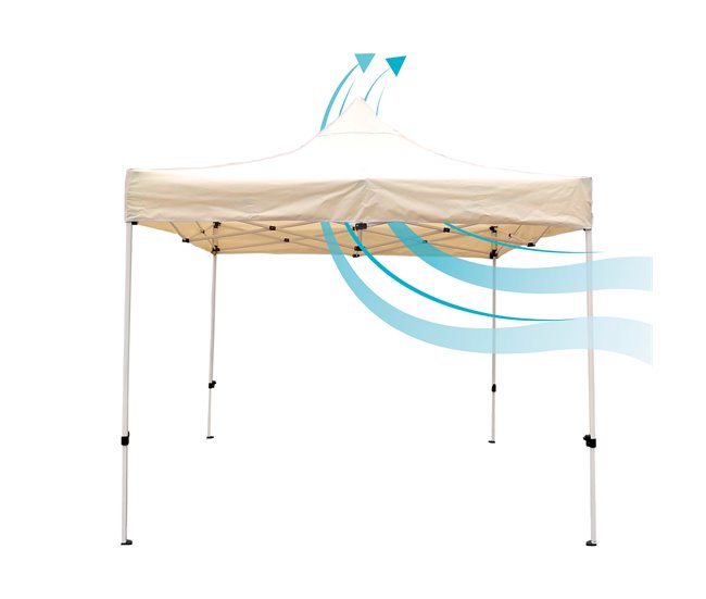Conforama Cenador Plegable Y Ajustable En Altura 300x300 Cm Crema Aktive