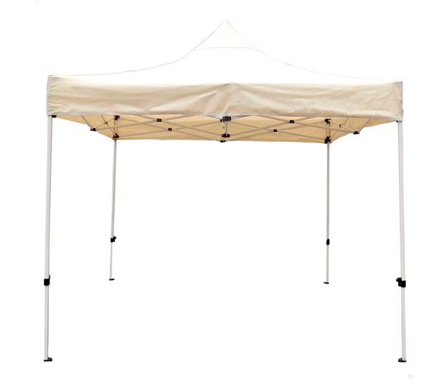 Conforama Cenador plegable y ajustable en altura 300x300 cm crema Aktive