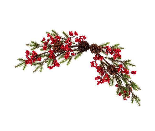 Conforama Centro de Mesa Navidad Rojo Multicolor Plástico Foam Piñas 70 cm