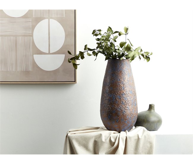 Conforama Cerámica Jarrón Decorativo 49 Marrón Gris BRIVAS