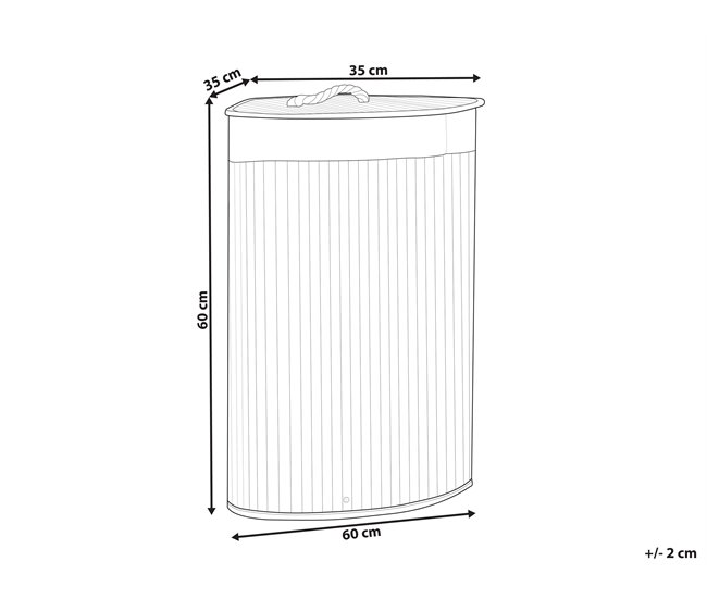 Conforama Cesta De Madera De Bambú Clara/blanco 60 Cm MATARA