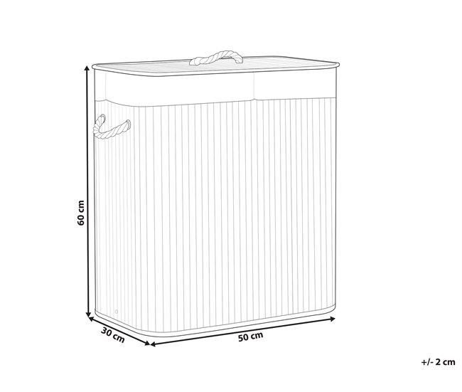 Conforama Cesta De Madera De Bambú Gris Claro 60 Cm KANDY