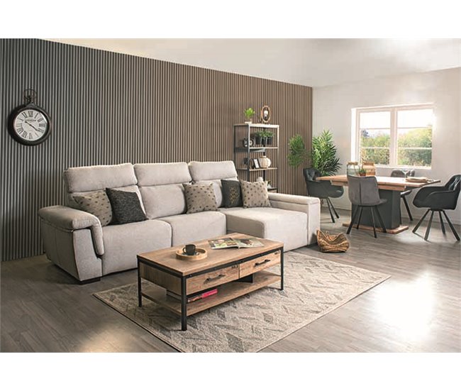 Conforama Chaise Longue ADRIA Relax Eléctrico Derecho Gris Claro