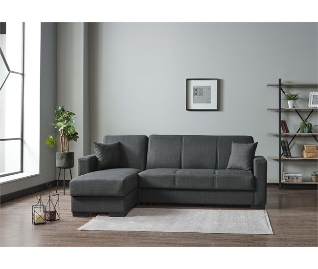 Conforama Chaise Longue ANGELO Cama Reversible Color Gris