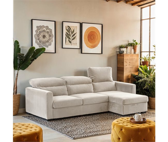 Conforama Chaise Longue ARAM Convertible En Cama Reversible Color Beige