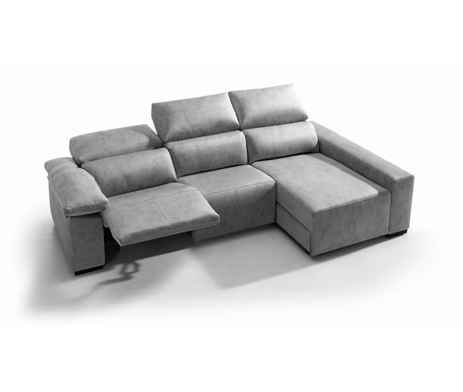 Conforama Chaise Longue BALTIA Relax Eléctrico Derecho Gris Claro