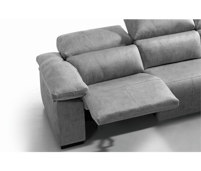 Conforama Chaise Longue BALTIA Relax Eléctrico Derecho Gris Claro