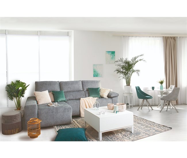 Conforama Chaise Longue BALTIA Relax Eléctrico Izquierdo Gris Claro