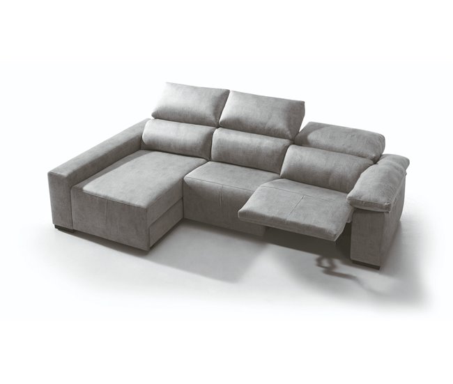 Conforama Chaise Longue BALTIA Relax Eléctrico Izquierdo Gris Claro