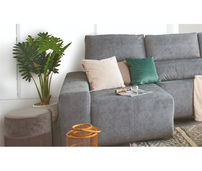 Conforama Chaise Longue BALTIA Relax Eléctrico Izquierdo Gris Claro