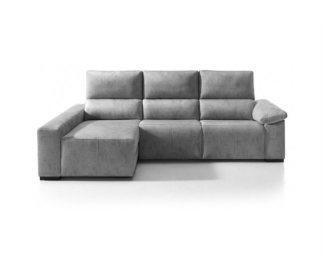 Conforama Chaise longue BALTIA relax eléctrico izquierdo gris claro