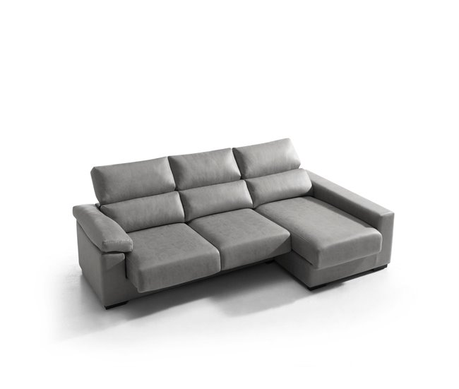Conforama Chaise Longue BEA Lado Derecho Color Gris Claro
