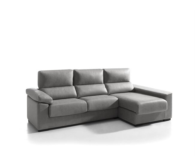 Conforama Chaise Longue BEA Lado Derecho Color Gris Claro