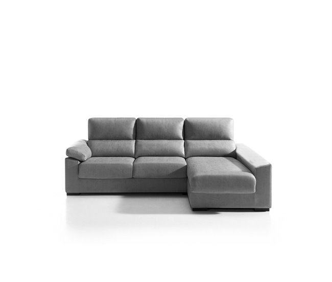 Conforama Chaise longue BEA lado derecho color gris claro