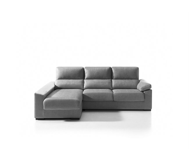 Conforama Chaise longue BEA lado izquierdo color gris claro