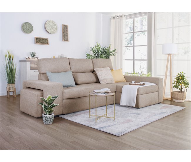 Conforama Chaise Longue CIRO Reversible Color Beige