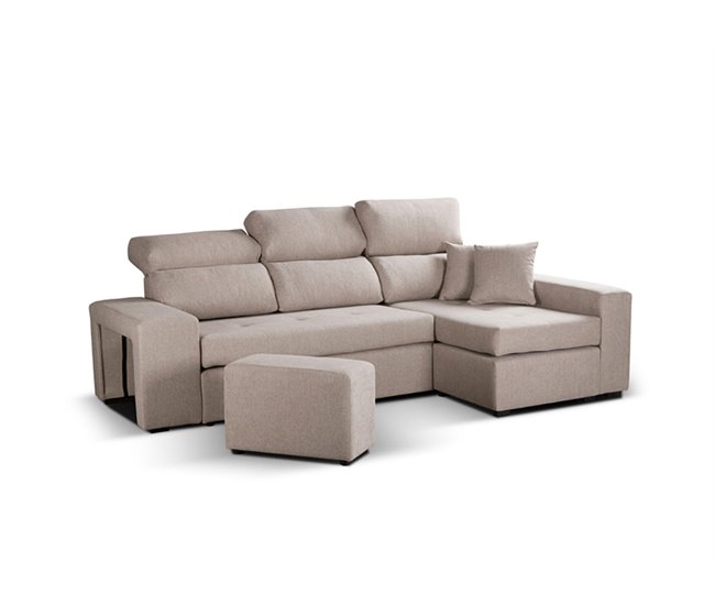 Conforama Chaise longue CIRO reversible color beige