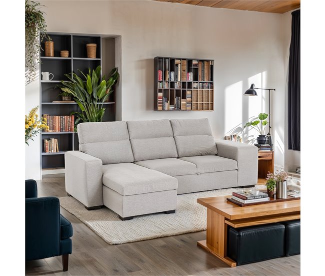 Conforama Chaise Longue Con Cama HARRISON Lado Reversible Color Beige