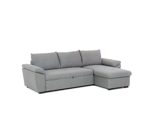 Conforama Chaise Longue Con Cama Reversible Color Gris ANTON