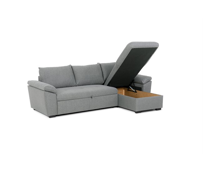 Conforama Chaise Longue Con Cama Reversible Color Gris ANTON