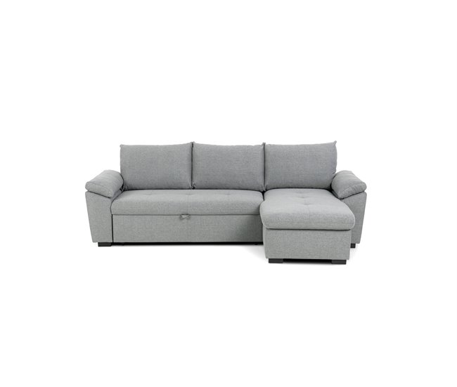 Conforama Chaise longue con cama reversible color gris ANTON