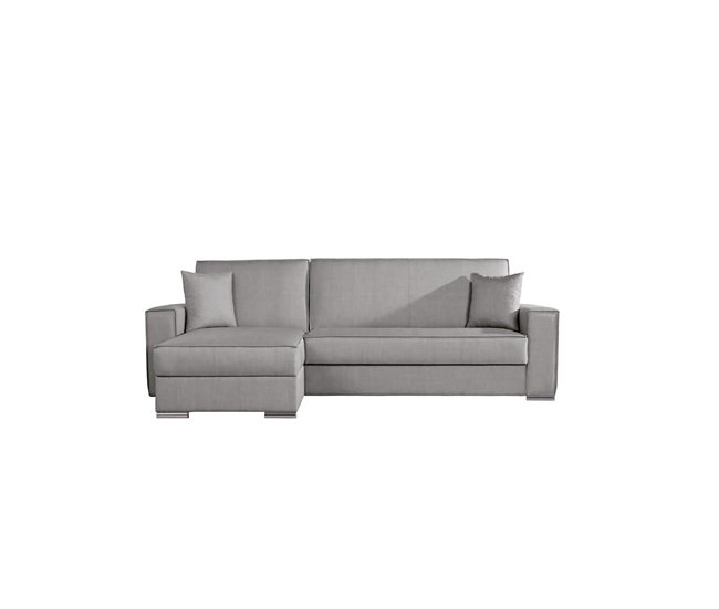 Conforama Chaise longue con cama reversible color gris LAILA