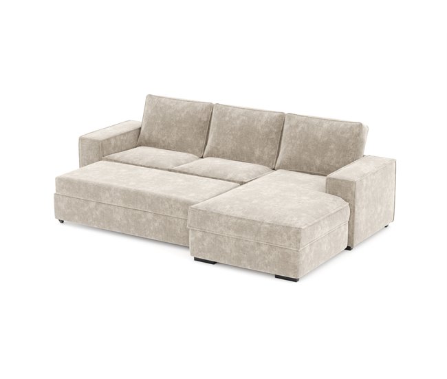 Conforama Chaise Longue Convertible En Cama AZZURO Lado Derecho Color Beige