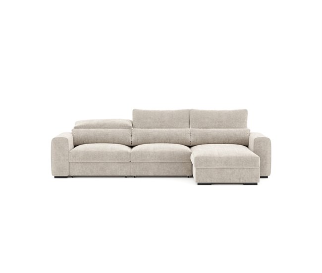 Conforama Chaise longue convertible en cama LANDON reversible color beige