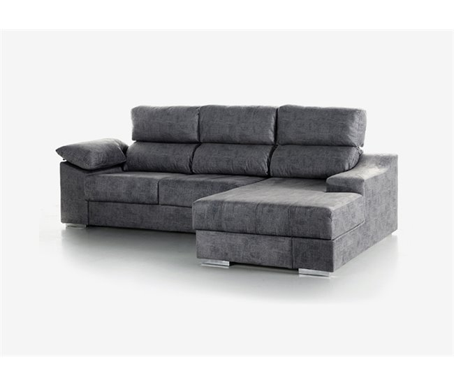 Conforama Chaise Longue DANIELA 2 Lado Derecho Color Antracita