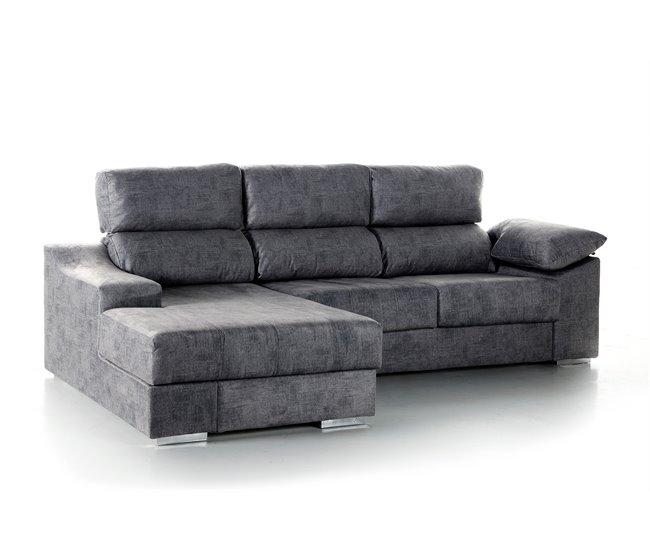 Conforama Chaise Longue DANIELA 2 Lado Izquierdo Color Antracita