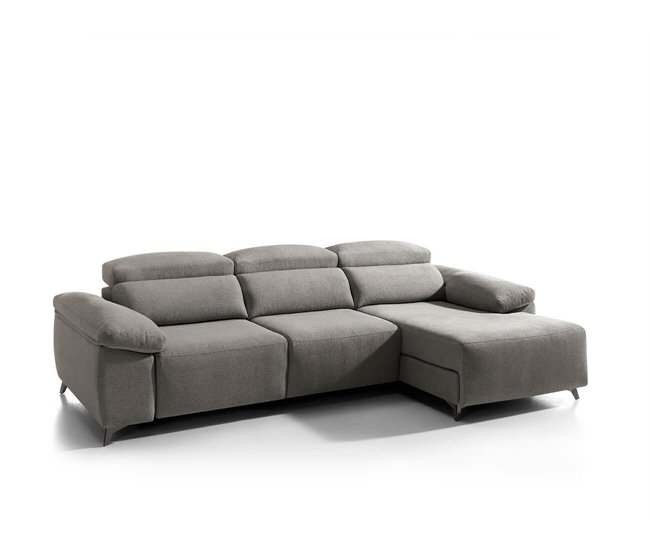 Conforama Chaise Longue De Tela Eléctrica BALIO Derecho Visón