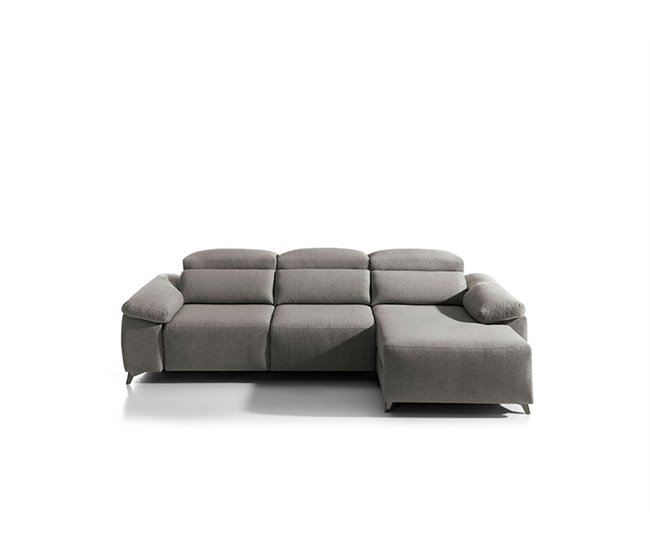 Conforama Chaise longue de tela eléctrica BALIO derecho visón