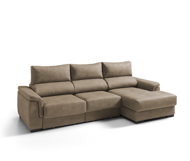 Conforama Chaise Longue Derecha Con Arcón 3 Plazas NAHIA Color Camel