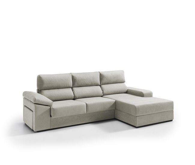 Conforama Chaise Longue Derecha Con Arcón RUBIK Color Beige