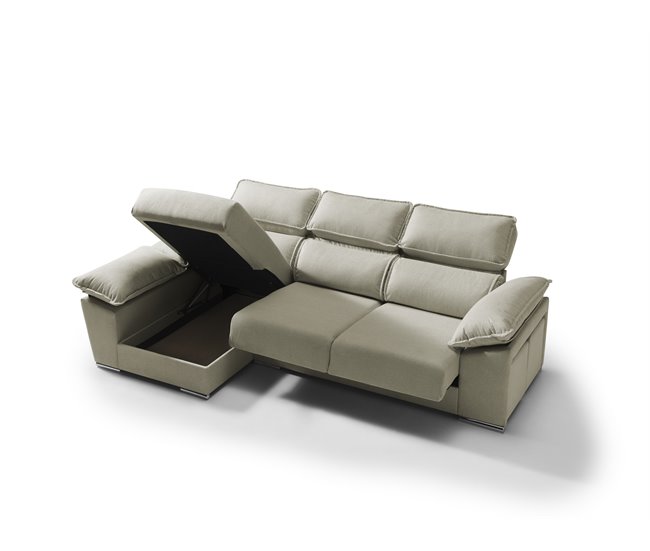 Conforama Chaise Longue Izquierda Con Arcon DIWY Color Beige