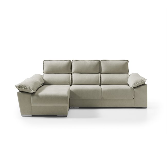 Conforama Chaise longue izquierda con arcon DIWY color beige