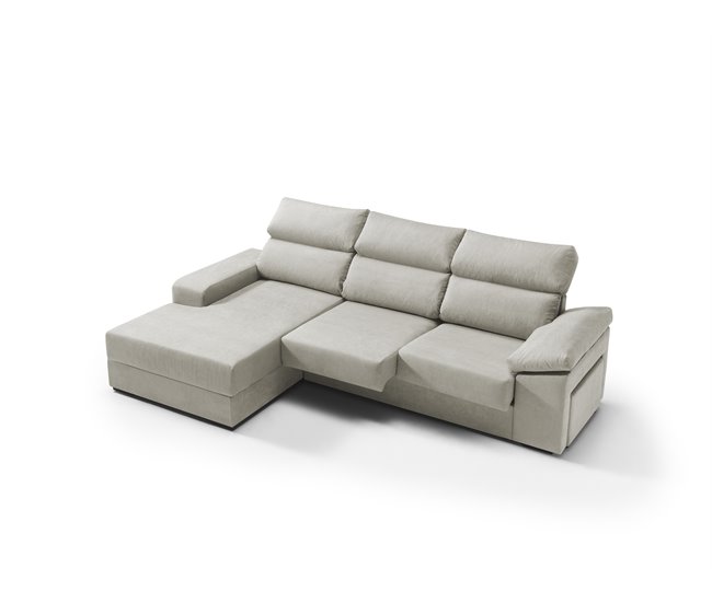 Conforama Chaise Longue Izquierda Con Arcón RUBIK Color Beige