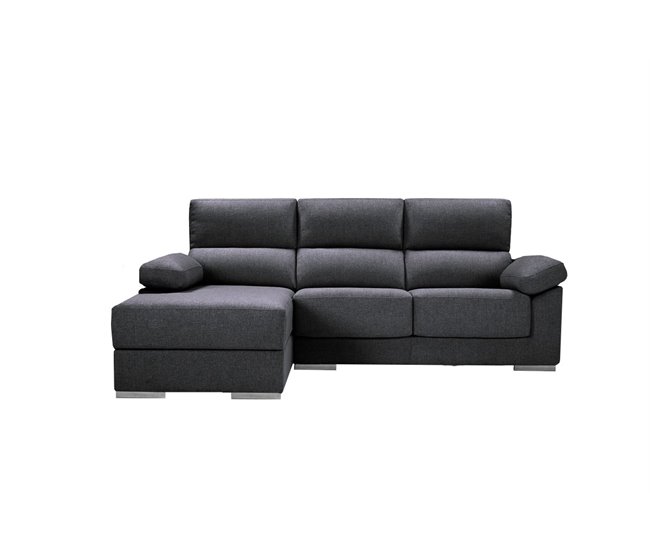 Conforama Chaise longue izquierda S NOEMI color antracita