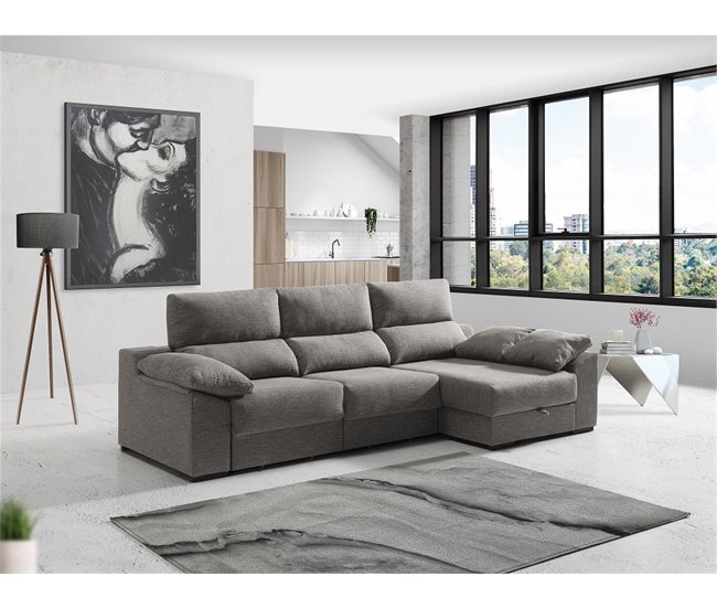 Conforama Chaise Longue KLEE Lado Derecho Color Visón