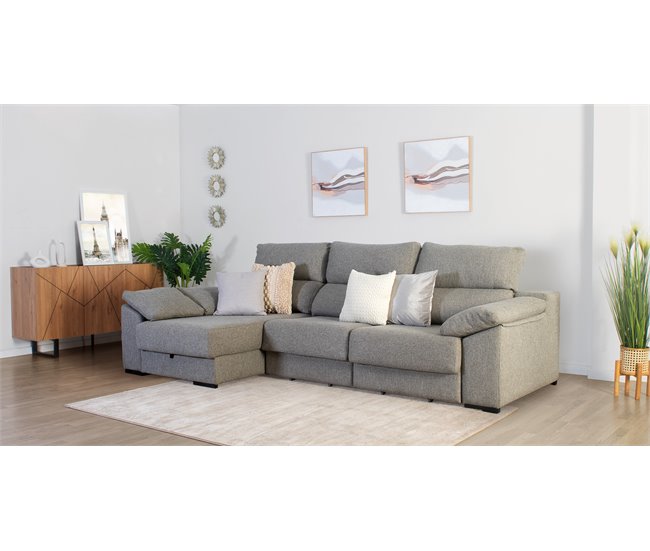 Conforama Chaise Longue KLEE Lado Izquierdo Color Visón