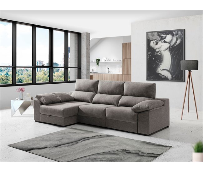 Conforama Chaise Longue KLEE Lado Izquierdo Color Visón