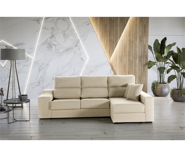 Conforama Chaise Longue LUCIA 5 Lado Derecho Color Beige