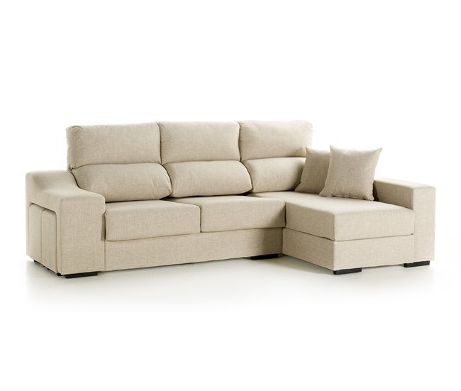 Conforama Chaise Longue LUCIA 5 Lado Derecho Color Beige