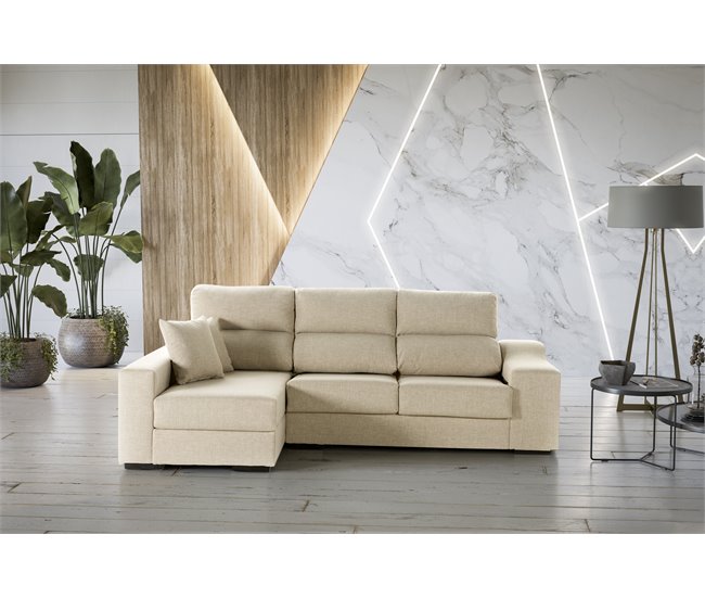 Conforama Chaise Longue LUCIA 5 Lado Izquierdo Color Beige