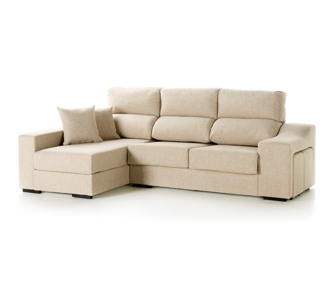 Conforama Chaise Longue LUCIA 5 Lado Izquierdo Color Beige