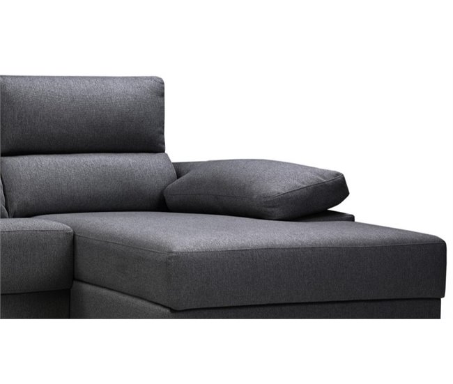 Conforama Chaise Longue NOEMI XL Lado Derecho Color Antracita